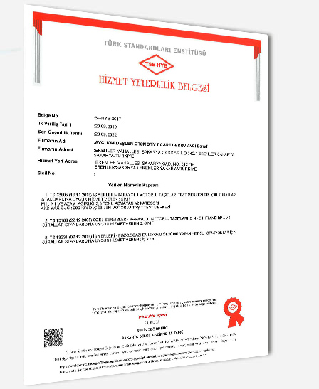 Adapazarı Oto Eksper Tse Hyb Belgesi